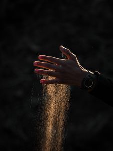 Preview wallpaper hand, sand, dust
