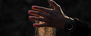Preview wallpaper hand, sand, dust