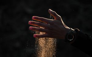 Preview wallpaper hand, sand, dust