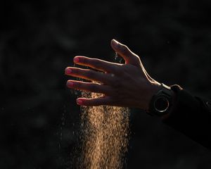 Preview wallpaper hand, sand, dust
