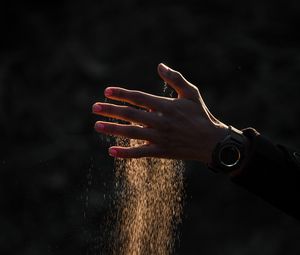 Preview wallpaper hand, sand, dust