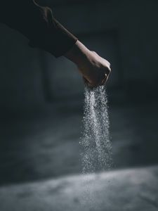 Preview wallpaper hand, sand, particles