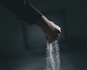 Preview wallpaper hand, sand, particles