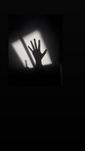 Preview wallpaper hand, shadow, light, black and white, black