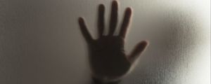 Preview wallpaper hand, silhouette, glass, palm, fingers