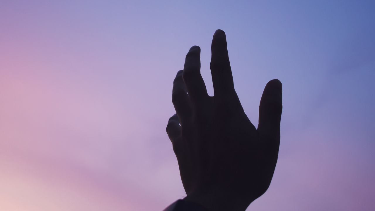 Wallpaper hand, silhouette, sky