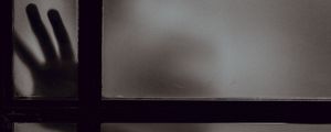 Preview wallpaper hand, silhouette, window, blur