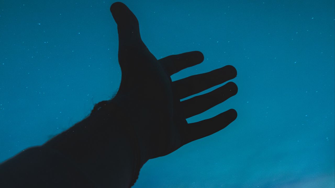 Wallpaper hand, sky, silhouette hd, picture, image