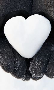 Preview wallpaper hand, snow, heart, symbol, love