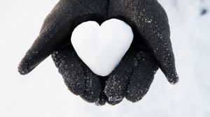 Preview wallpaper hand, snow, heart, symbol, love