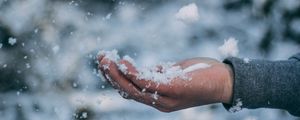 Preview wallpaper hand, snow, palm, winter