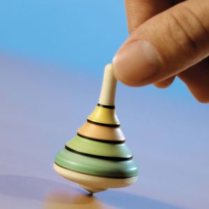 Preview wallpaper hand, spinning top, toy, blue background