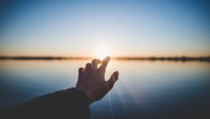 Preview wallpaper hand, sunlight, touch, rays