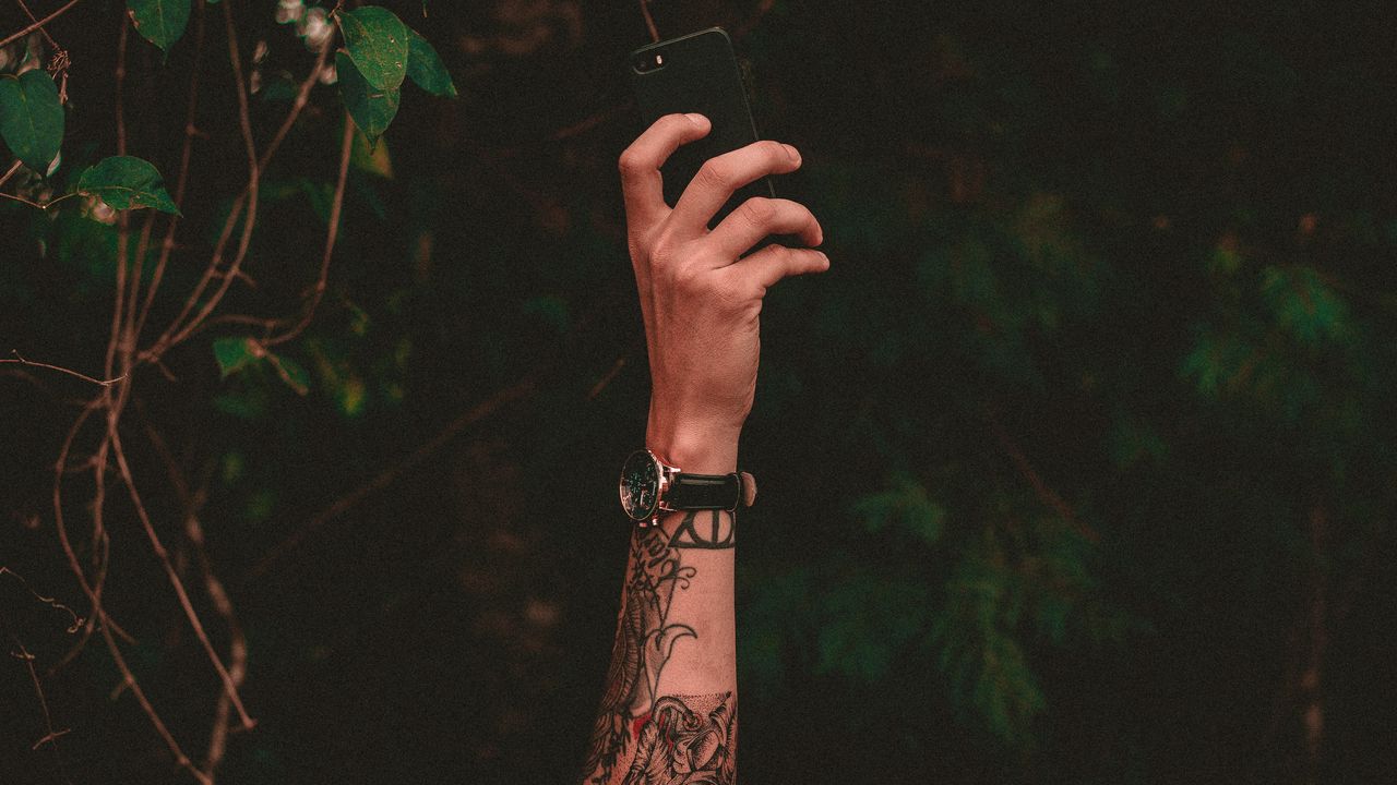 Wallpaper hand, tattoo, phone, watch