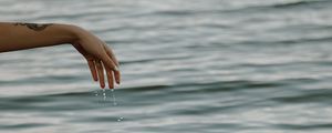 Preview wallpaper hand, tattoo, water, drops, splash