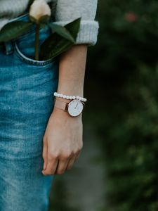 Preview wallpaper hand, watch, bracelet, flower, pocket