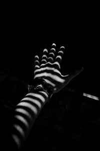 Preview wallpaper hand, watch, bw, stripes, shadow