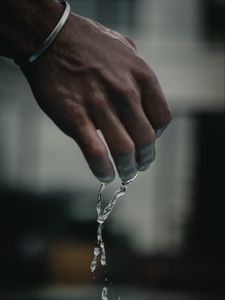 Preview wallpaper hand, water, drops, bracelet, wet
