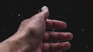 Preview wallpaper hand, water, spray, drops, wet