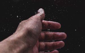 Preview wallpaper hand, water, spray, drops, wet