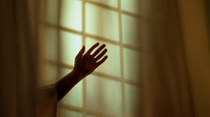 Preview wallpaper hand, window, blind, shadow