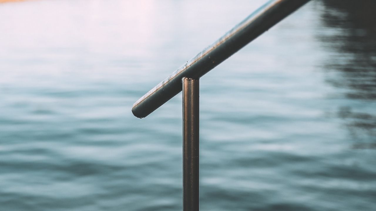 Wallpaper handrail, water, lake, railing, metal