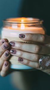 Preview wallpaper hands, candle, manicure