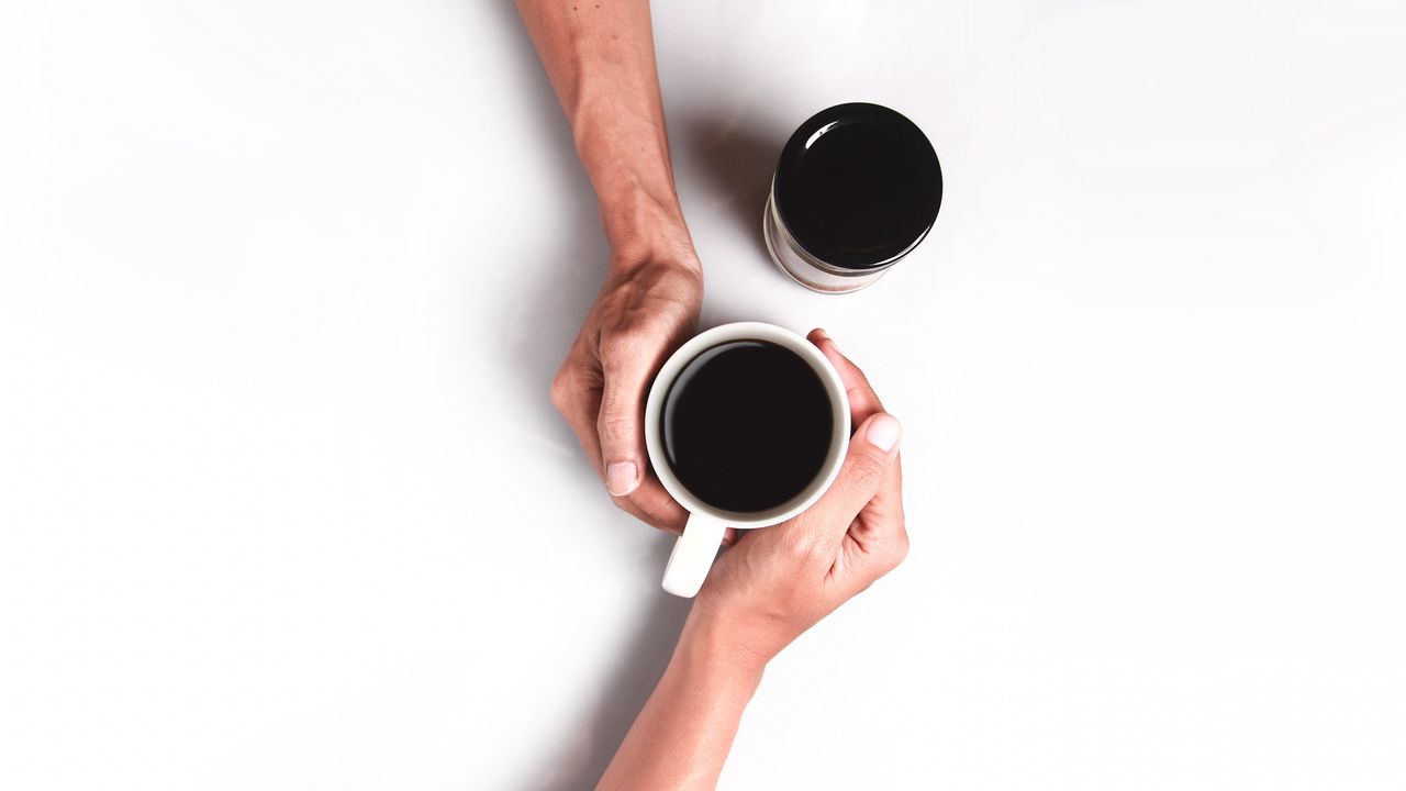 Wallpaper hands, coffee, cup, couple, minimalism
