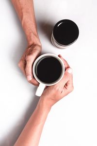 Preview wallpaper hands, coffee, cup, couple, minimalism