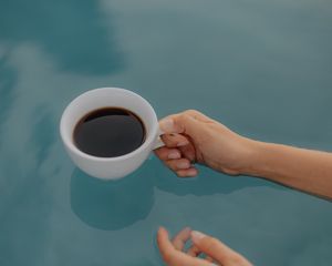 Preview wallpaper hands, coffee, cup, water
