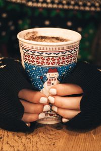 Preview wallpaper hands, coffee, sweater, christmas