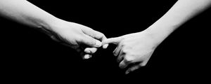 Preview wallpaper hands, couple, bw, tenderness