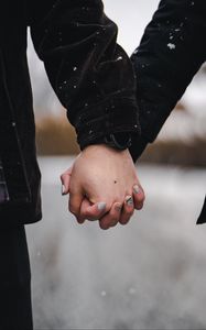 Preview wallpaper hands, couple, love, snow