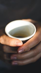 Preview wallpaper hands, fingers, glass, coffee, drink