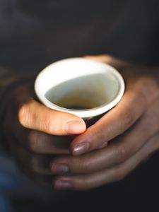 Preview wallpaper hands, fingers, glass, coffee, drink