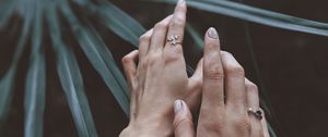 Preview wallpaper hands, fingers, leaves, plant
