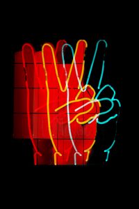 Preview wallpaper hands, gesture, neon, dark