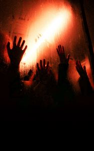 Preview wallpaper hands, glass, touch, dark