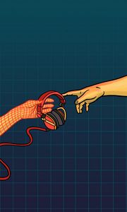 Preview wallpaper hands, headphones, music, touch