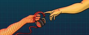 Preview wallpaper hands, headphones, music, touch