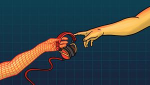 Preview wallpaper hands, headphones, music, touch