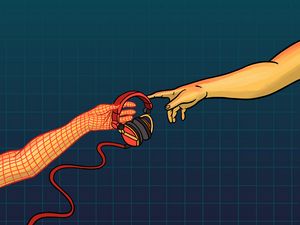 Preview wallpaper hands, headphones, music, touch