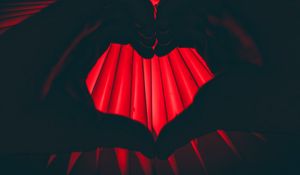 Preview wallpaper hands, heart, gesture, dark, red