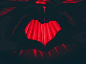 Preview wallpaper hands, heart, gesture, dark, red
