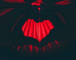 Preview wallpaper hands, heart, gesture, dark, red