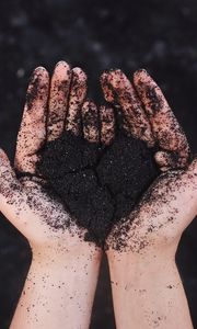 Preview wallpaper hands, heart, love, sand, black