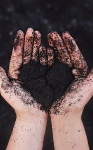 Preview wallpaper hands, heart, love, sand, black