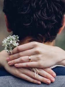 Preview wallpaper hands, hugs, romance, flowers, tenderness