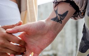 Preview wallpaper hands, love, tattoo, fingers, touch