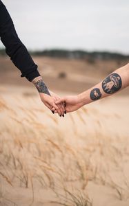 Preview wallpaper hands, love, touch, sand
